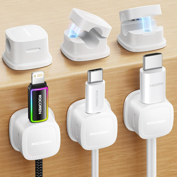 6 Magnetic Cable Clip Cord Organizers