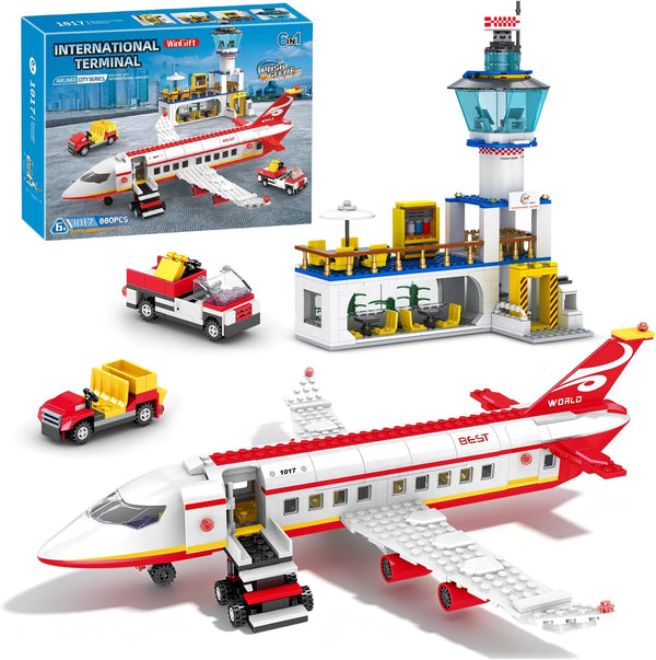 880-Pcs City Airport Passenger Terminal Building Block Set