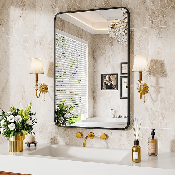 30x22 Inch Metal Framed Bathroom Vanity Mirror
