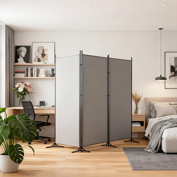 DUMOS 3 Panel Partition Room Divider, 6 Ft Tall
