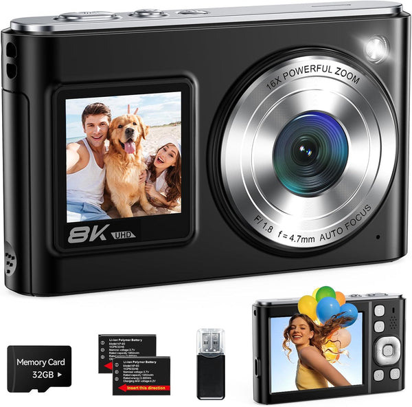4K Dual Screen WiFi Digital Camera with Zoom