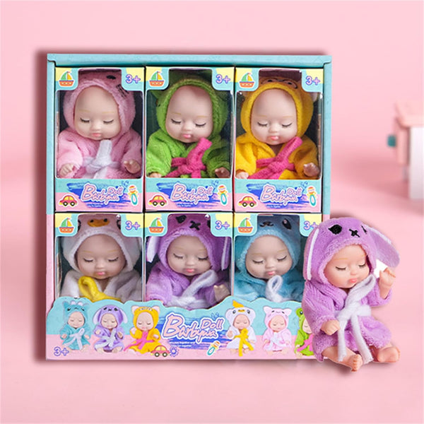 6 Pcs 4.3 Inch Mini Baby Dolls Set