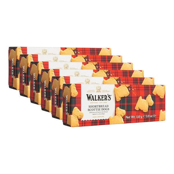 6 Boxes Walker's Traditional Scottie Dog Shortbread Cookies