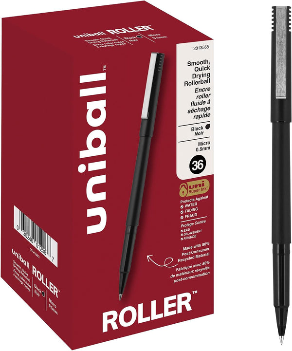 72 Uniball Roller Rollerball Pens