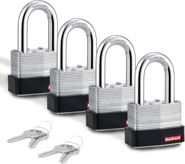 4-Pack Kwikset Laminated Steel Padlock
