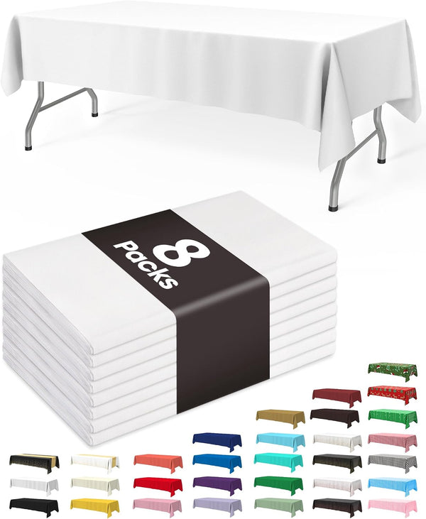 8 Plastic Rectangle Tablecloths