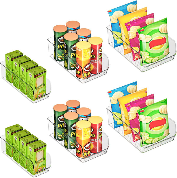 Set of 6 Clear Plastic Storage Bins