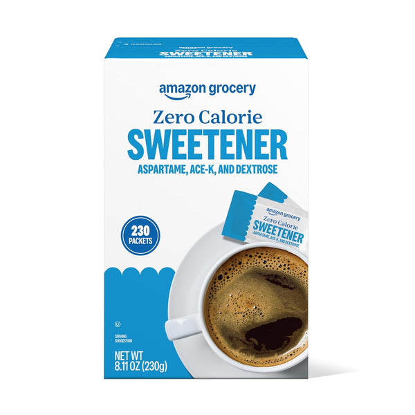 230-Count Amazon Grocery Zero Calorie Aspartame Sweetener Packets