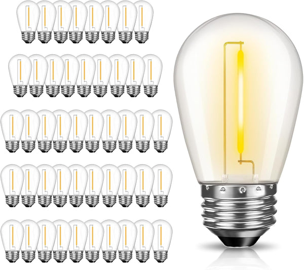 48 Pack S14 LED Outdoor String Light Bulbs