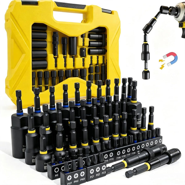 61-Piece Magnetic Nut Driver Set for Impact Drills