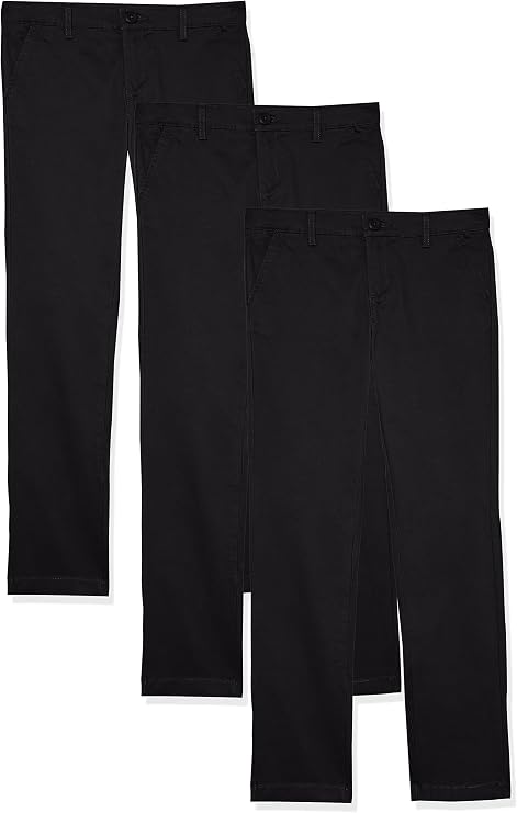 3 Pack Amazon Essentials Girls’ Uniform Chino Pants