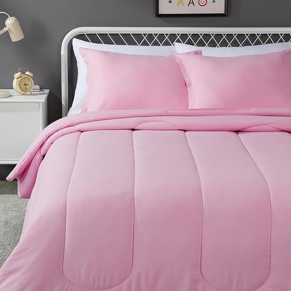3-Pcs Soft Microfiber Kid’s Comforter and Pillow Sham Set, Full/Quee