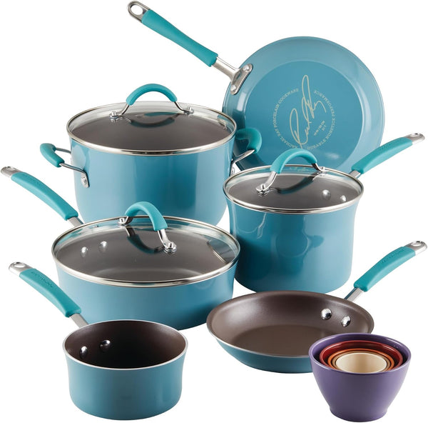 14-Piece Rachael Ray Cucina Nonstick Cookware Set