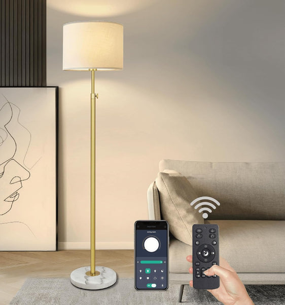 Adjustable Height Modern Dimmable Floor Lamp with Remote Control