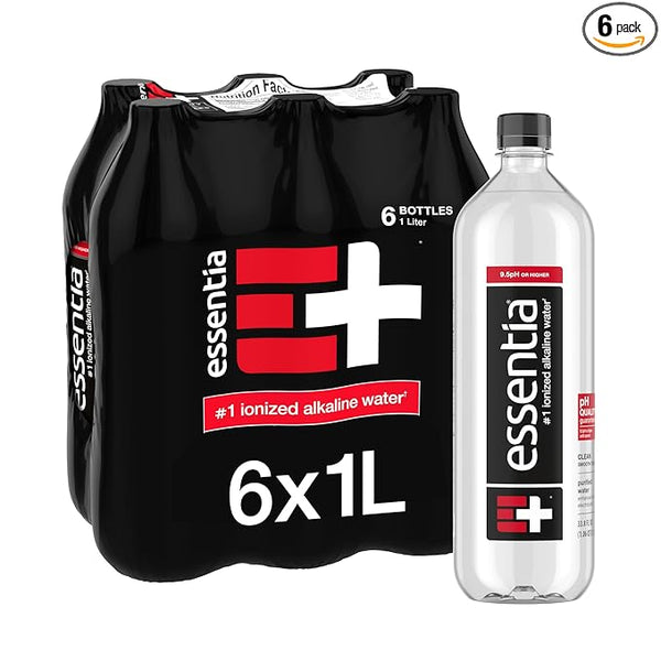 Essentia Water Ionized Alkaline Water 6-Pack, 1L