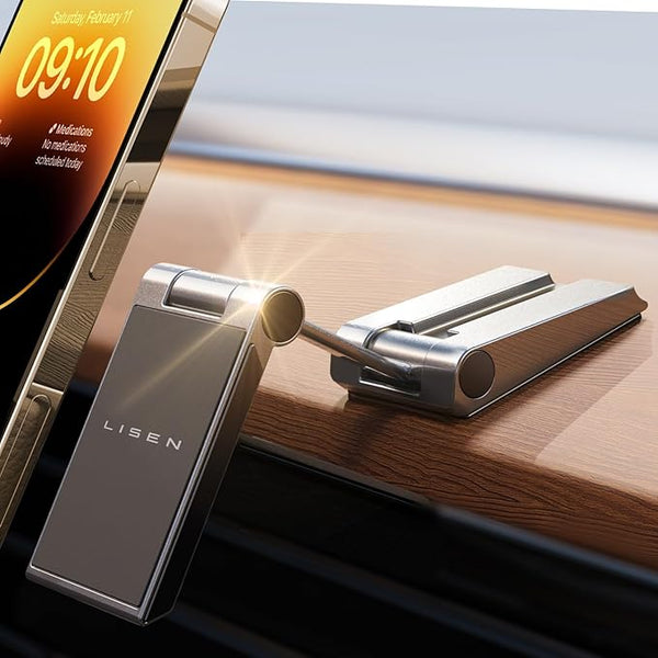 Lisen Magnetic Car Phone Holder Foldable Dashboard Mount