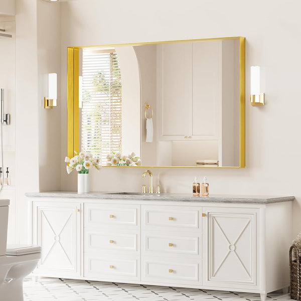 Large Bathroom Gold Wall Mirror