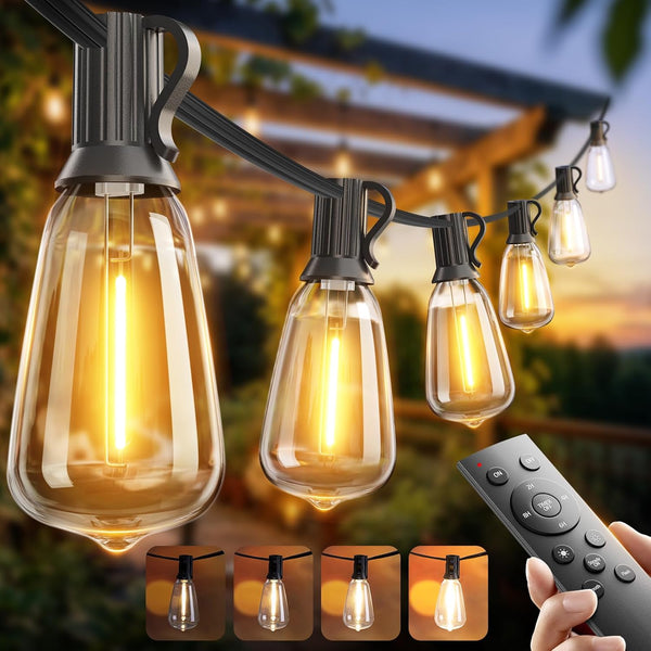 100FT Outdoor LED String Lights with Remote