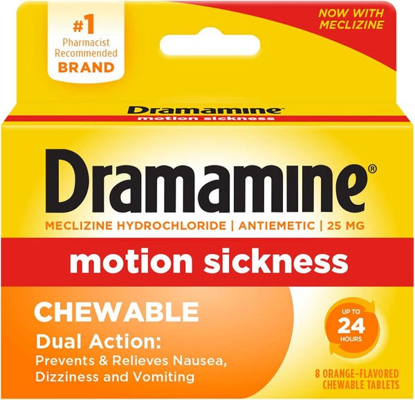 8 Dramamine Motion Sickness Chewable Tablets