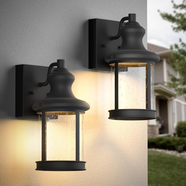 2-Pack Outdoor Porch Lights with LED Built-in