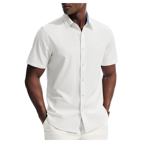 Men's Short Sleeve Stretch Dress Shirts