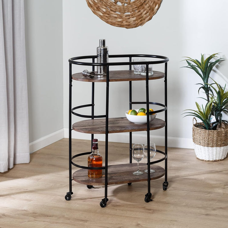 Honey Can Do 3-Tier Rolling Bar & Serving Cart