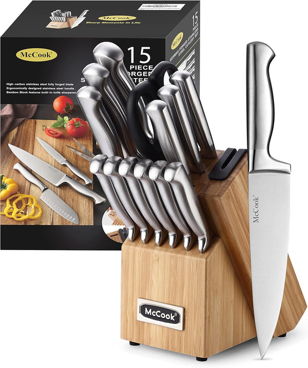 Sponsored: McCook® Knife Sets,German Stainless Steel Knife Block Sets with Built-in Sharpener
