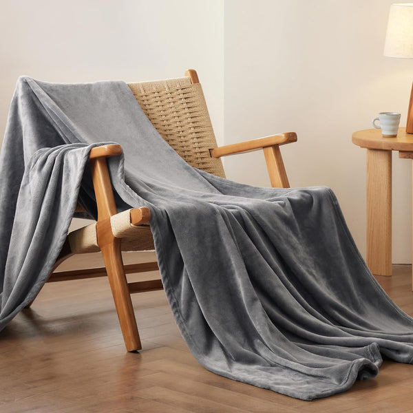 Bedsure Grey Fleece Blanket 50x70 Blanket