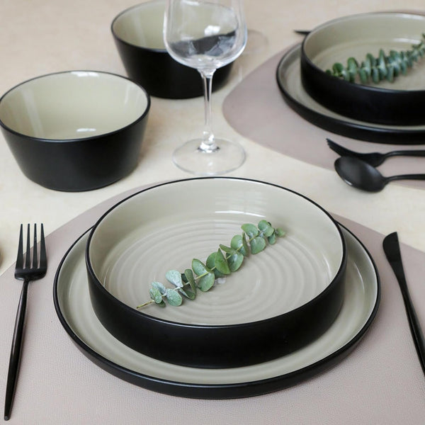 Stone Lain Elica 24-Piece Modern Dinnerware Set Stoneware