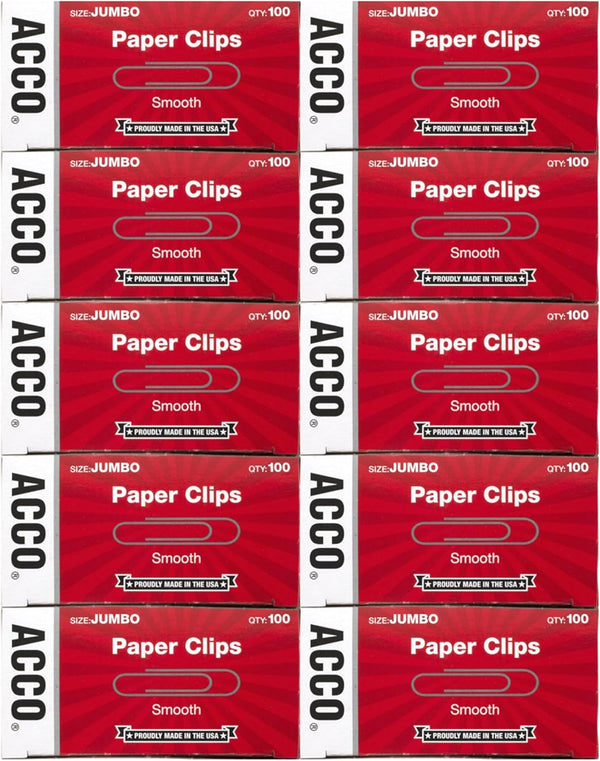 1,000 ACCO Brands Jumbo Paper Clips