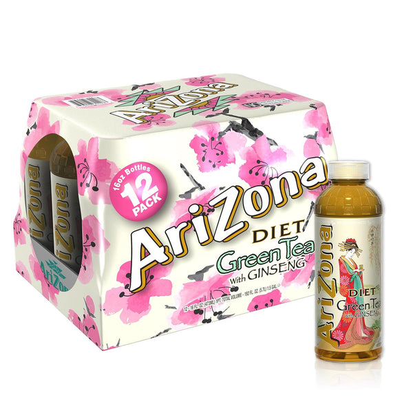 12 Bottles AriZona Diet Green Tea with Ginseng