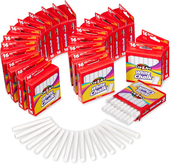 24 Packs of Cra-Z-Art White Chalk Sticks Bulk Pack