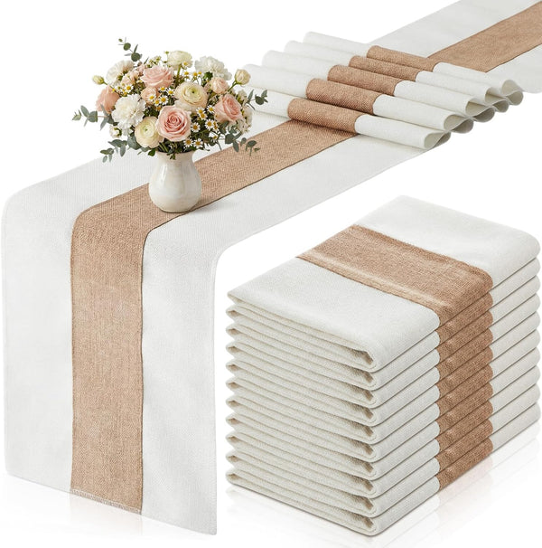 10 Pack Burlap Table Runners