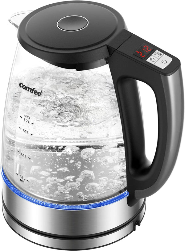 COMFEE 1.7L Glass Temperature Control Electric Kettle