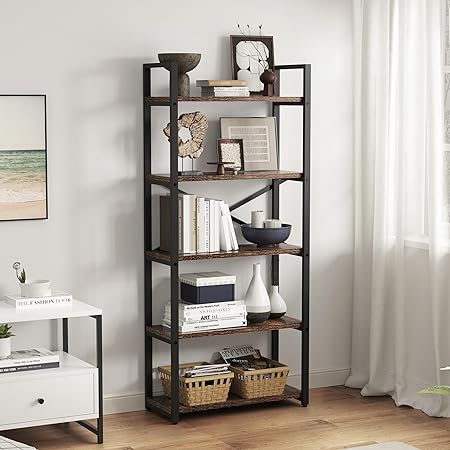 5 Tier Metal Bookshelf