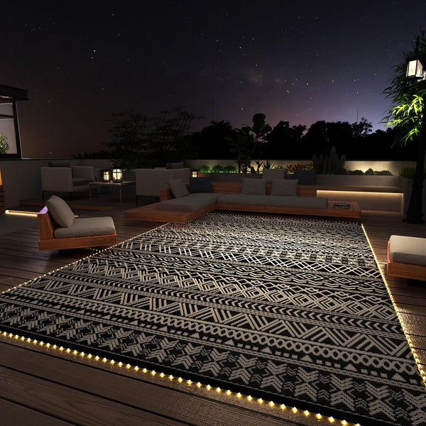 6x9 ft Outdoor Rug With LED Strip