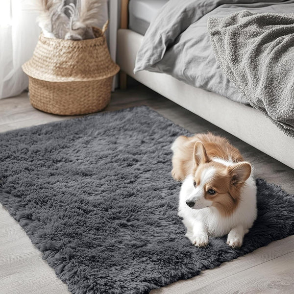 2x3 Soft Shaggy Washable Bedside Rug