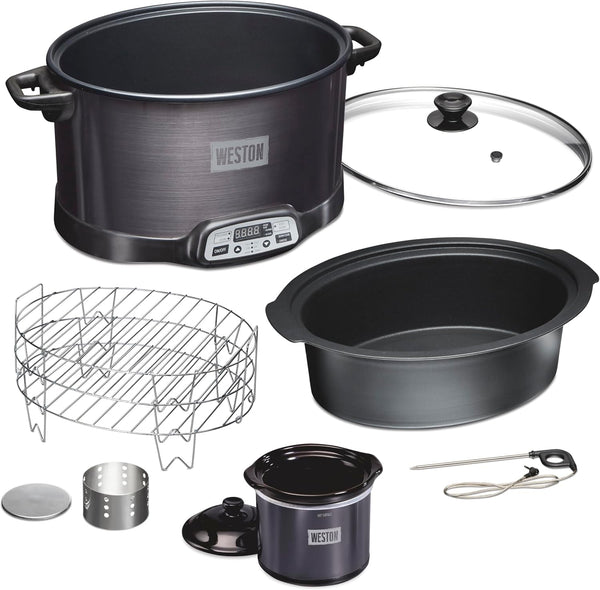 6-Qt. WESTON 2-in-1 Programmable Slow Cooker & Electric Indoor Smoker
