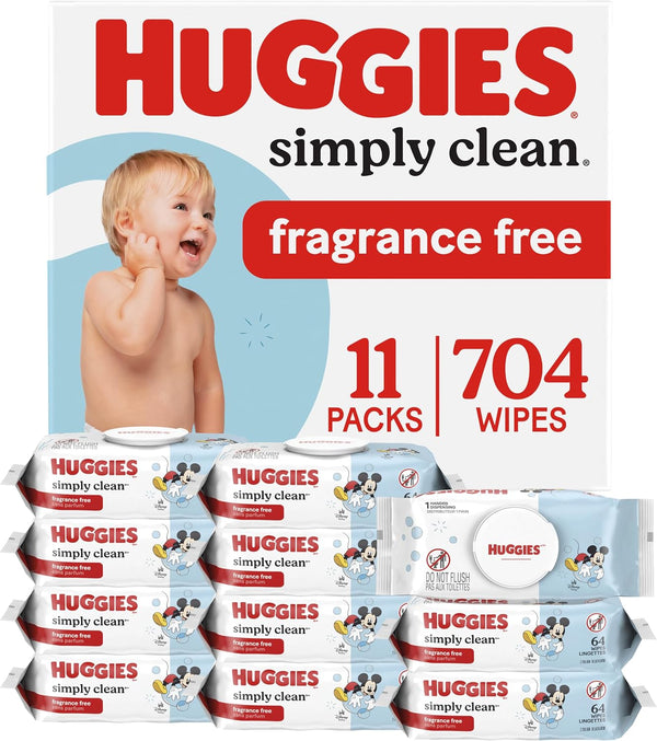 704 Huggies Simply Clean Baby Wipes