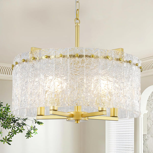 5-Light Gold Crystal Chandelier