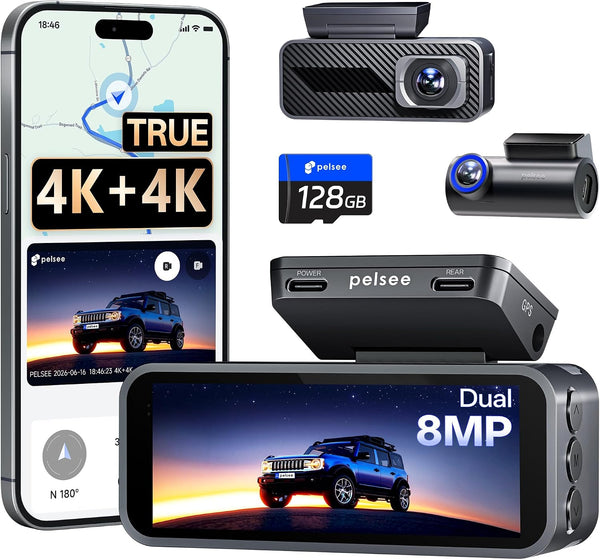 Pelsee S1PRO Native Dual 4K Dash Cam