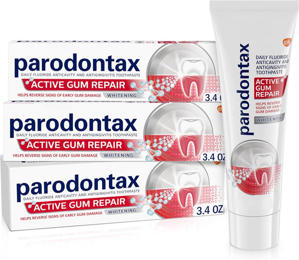 3 Tubes of Parodontax Active Gum Repair Whitening Toothpaste