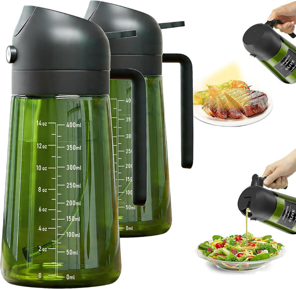 2 Pack 16oz Glass Olive Oil Sprayer Dispenser