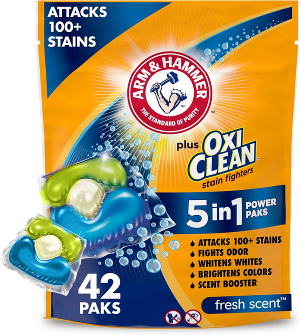 42-Ct ARM & HAMMER 5-in-1 Laundry Detergent Power Paks