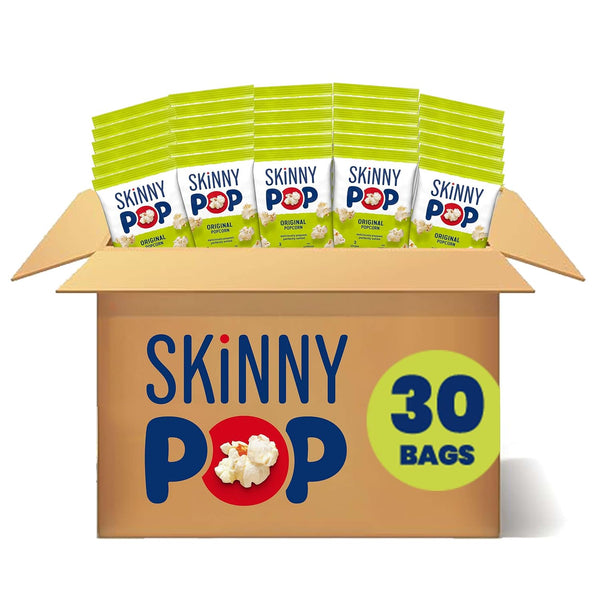 30 Bags SkinnyPop Original Gluten Free Popcorn