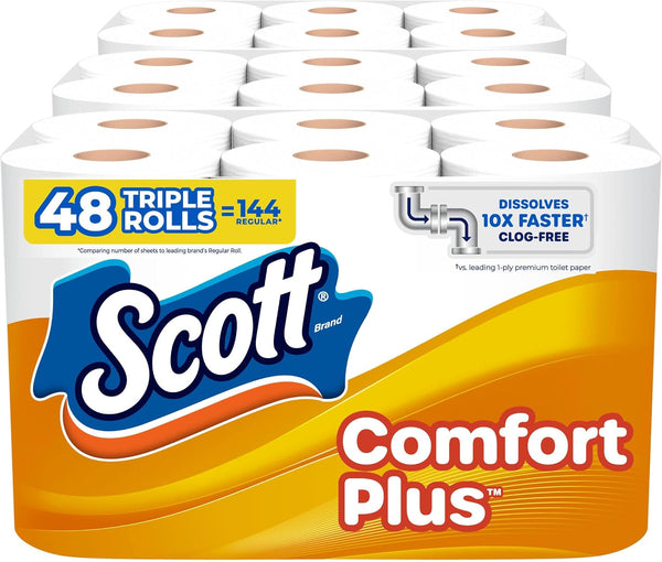 48 Triple Rolls Scott ComfortPlus Toilet Paper