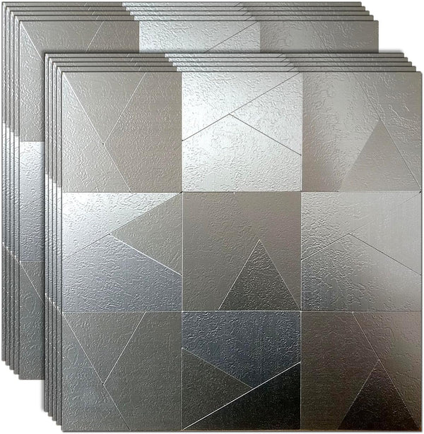 10 Pack Peel and Stick Metal Backsplash Tiles