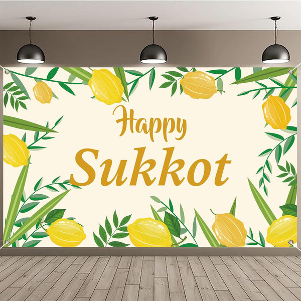 Happy Sukkot Backdrop Banner (Many Styles)