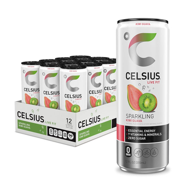 12 Cans Celsius Sparkling Kiwi Guava Energy Drink