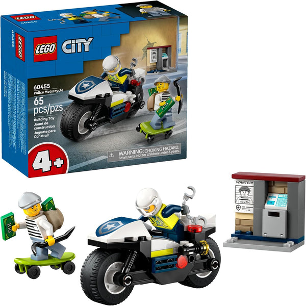 Lego City Police Motorcycle Chase Building Toy